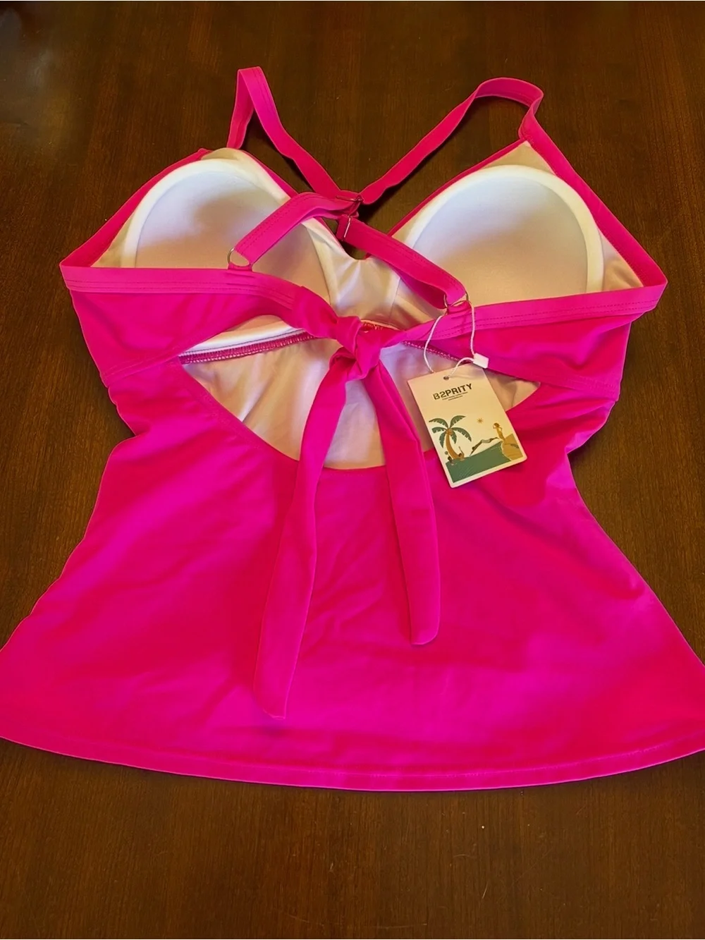 NWT B2prity Ruched Twist-Front Tankini Top - Picture 4 of 8
